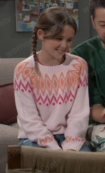 Georgie’s pink sweater on General Hospital