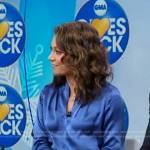 Ginger’s blue satin blouse on Good Morning America