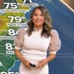 Ginger’s white sheer puff sleeve top on Good Morning America