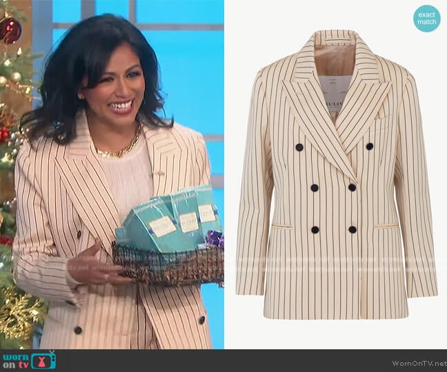 Giuliva Cornelia Blazer in Lightweight Wool worn by Karen David on The Talk