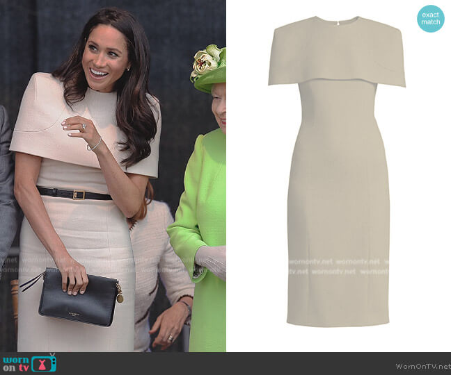 Givenchy Cream Sheath Dress worn by Meghan Markle on Harry and Meghan