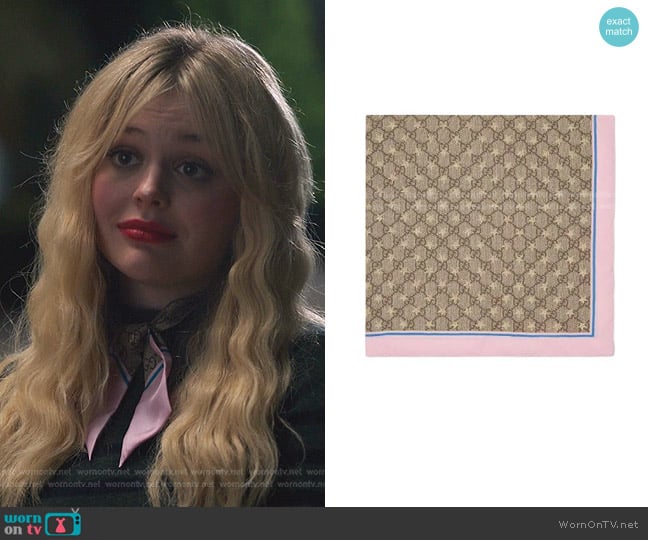 Gucci GG Star-Print Silk Scarf worn by Audrey Hope (Emily Alyn Lind) on Gossip Girl
