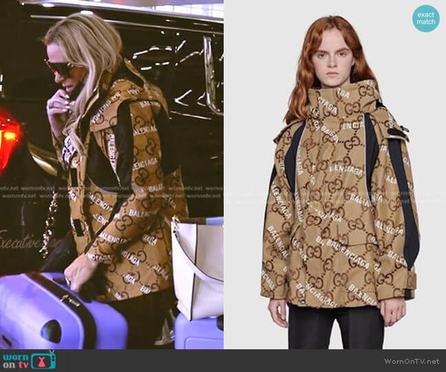 Gucci x Balenciaga The Hacker Project Jumbo GG Jacket worn by Heather Gay on The Real Housewives of Salt Lake City