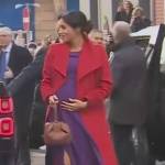 Meghan’s purple dress on Harry and Meghan