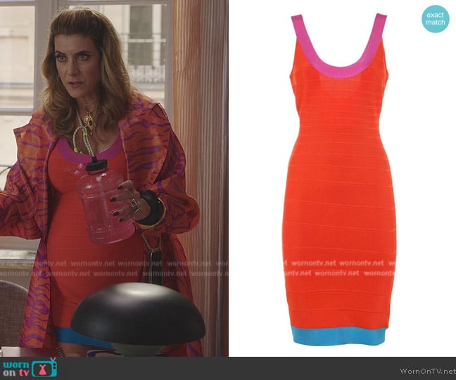 Herve Leger Tasha Dress worn by Madeline Wheeler (Kate Walsh) on Emily in Paris