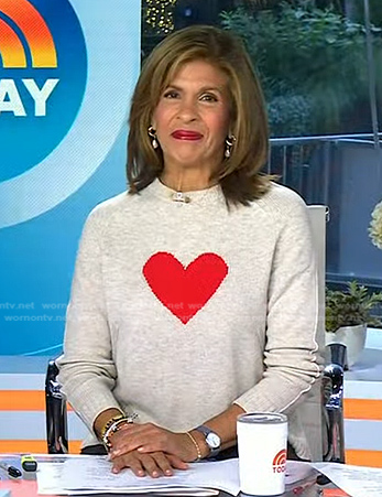 Hoda’s heart print sweater on Today