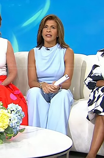 Hoda’s light blue sleeveless jumpsuit on Today
