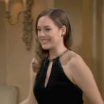 Hope’s green velvet Christmas party dress on The Bold and the Beautiful