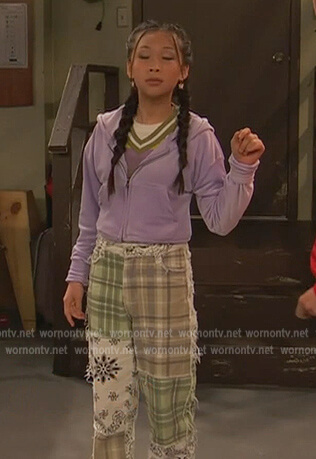 Ivy’s patchwork print pants on Ravens Home