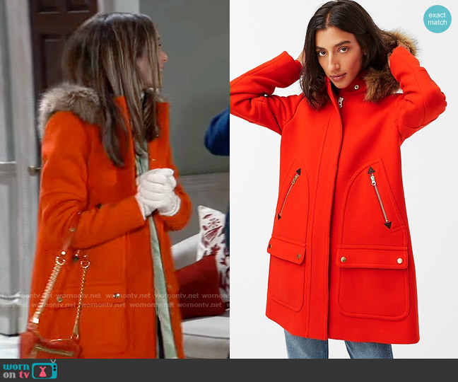 J. Crew Chateau Parka in Italian Stadium-Cloth Wool worn by Molly Lansing-Davis (Haley Pullos) on General Hospital