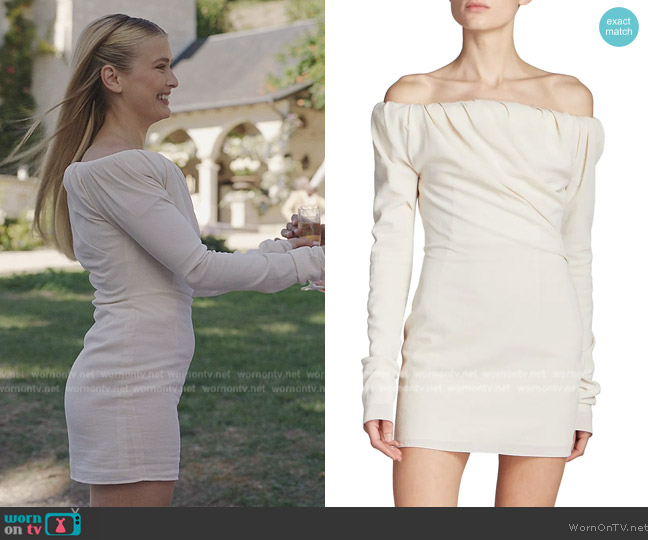 Jacquemus Gathered Off-The-Shoulder Minidress worn by Camille (Camille Razat) on Emily in Paris