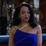 Jada’s blue rhinestone strap dress on Days of our Lives