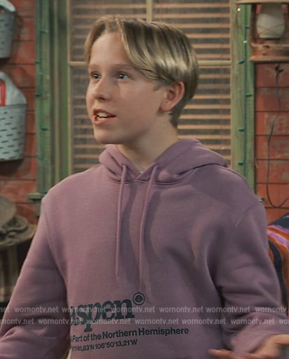 Jakes purple aspen logo hoodie on Bunkd
