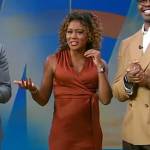 Janai’s satin tie waist dress on Good Morning America