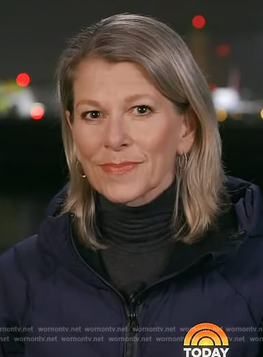 Janis’s navy diagonal padded jacket on Today