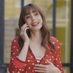 Emily’s red polka dot jacket on Emily in Paris