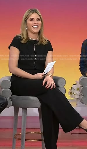 Jenna’s black jumpsuit with pearls on Today