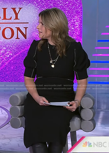 Jenna’s black embellished puff sleeve dress on Today