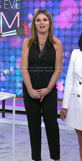 Jenna’s black sleeveless tuxedo jumpsuit on Today