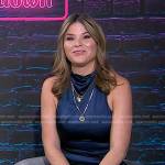 Jenna’s navy ruched satin dress on Today