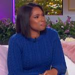Jennifer’s blue cable knit sweater on The Jennifer Hudson Show