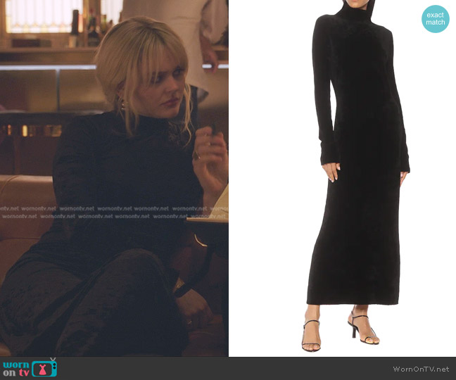 Jil Sander Velour Mockneck Midi Dress worn by Audrey Hope (Emily Alyn Lind) on Gossip Girl