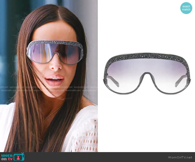 Jimmy Choo Siryn Shield Sunglasses worn by Angie Katsanevas on The Real Housewives of Salt Lake City