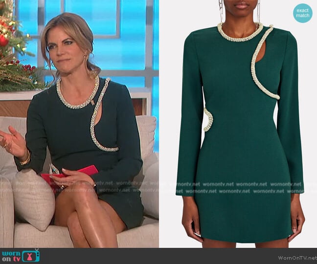 Jonathan Simkhai Katharine Diamante-Embroidered Mini Dress worn by Natalie Morales on The Talk