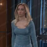 Josslyn’s blue rib knit top on General Hospital