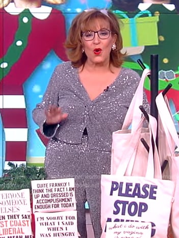 Joy’s silver metallic twist top on The View