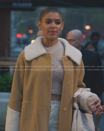 Julien’s beige shearling coat on Gossip Girl