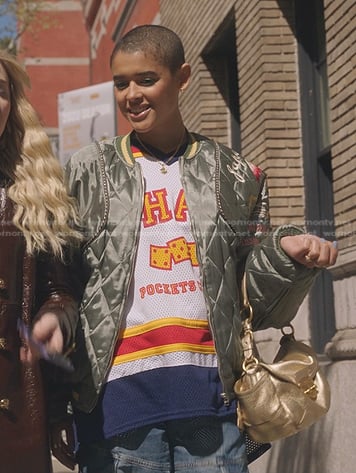 Julien’s green quilted bomber jacket on Gossip Girl