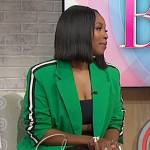 Kahlana Barfield Brown’s green stripe blazer on Sherri