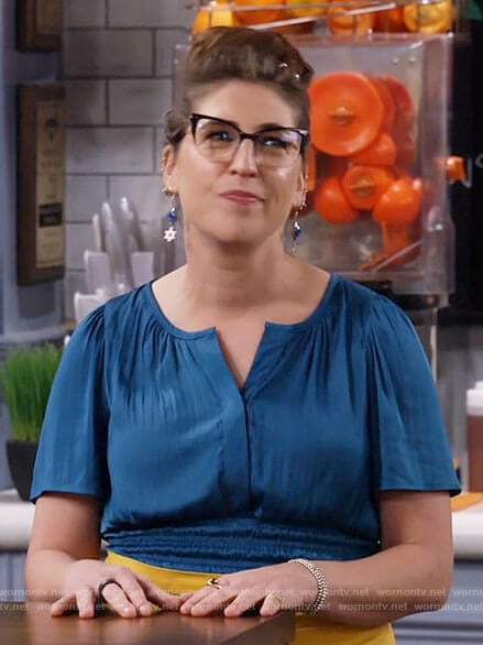 Kat’s blue satin dress on Call Me Kat
