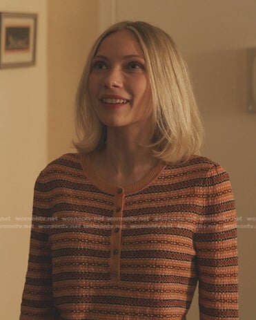 Kate’s orange striped henley top on Gossip Girl