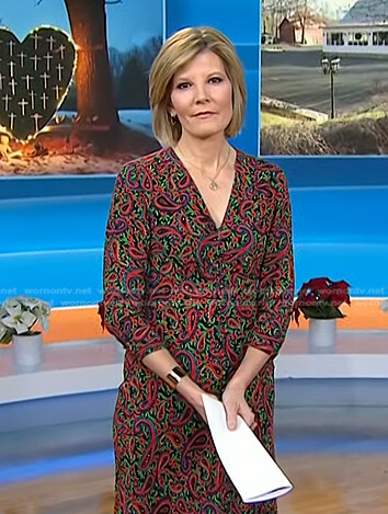 Kate Snow’s paisley print dress on Today
