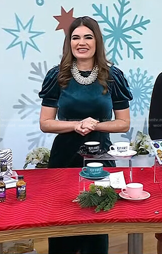 Kathy Buccio’s teal velvet dress on Today