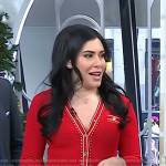 Katie Stilo’s red contrast trim dress on Today