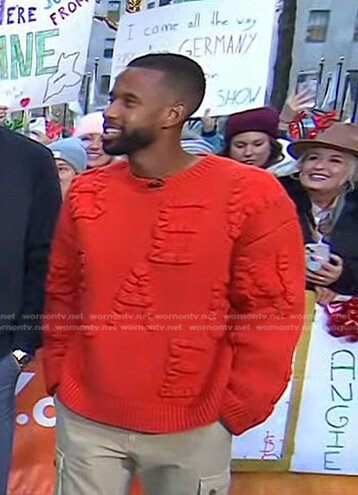 Kellyn Acosta’s red knit sweater on Today