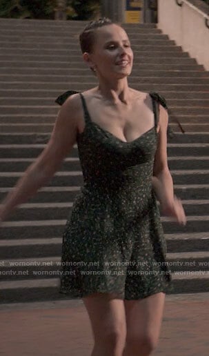 Kimberly’s floral tie strap dress on The Sex Lives of College Girls