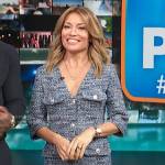 Kit’s blue tweed dress on Access Hollywood