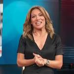 Kits’s black satin jumpsuit on Access Hollywood