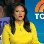 Kristen’s yellow tie waist dress on Today
