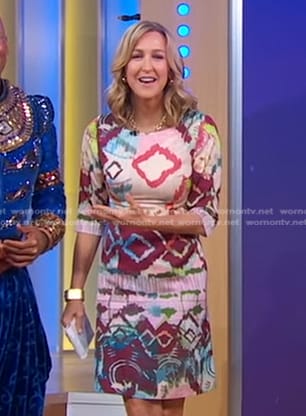 Lara’s multicolor printed dress on Good Morning America