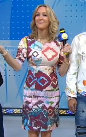 Lara’s multicolor printed dress on Good Morning America