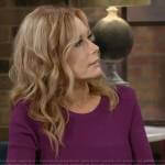 Lauren’s magenta long sleeve mini dress on The Young and the Restless