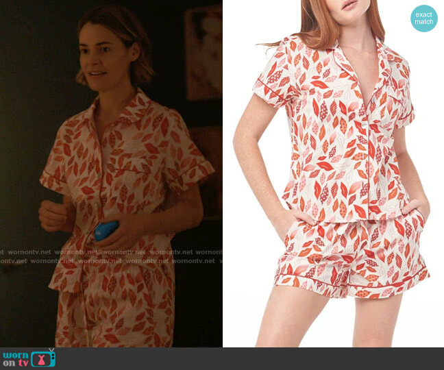 The Lazy Poet Nina Goodnight Kisses Shorts Cotton Pajama Set worn by Alice Pieszecki (Leisha Hailey) on The L Word Generation Q