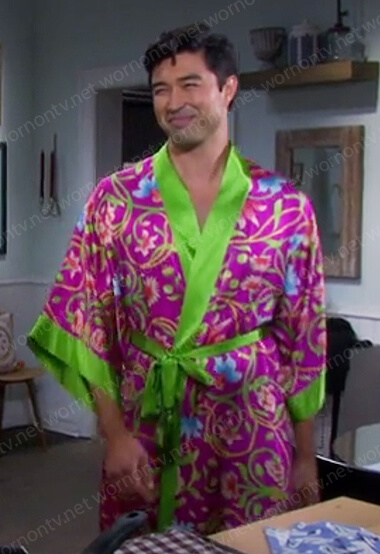 Li’s pink floral robe  on Days of our Lives