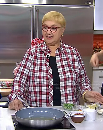 Lidia Bastianich’s red plaid shirt on Today