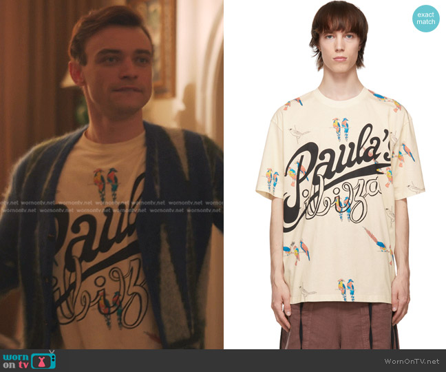 Loewe Paula's Ibiza Parrot T-Shirt worn by Maximus Wolfe (Thomas Doherty) on Gossip Girl
